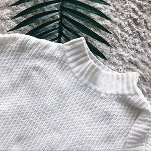 White Mock Turtleneck Sweater